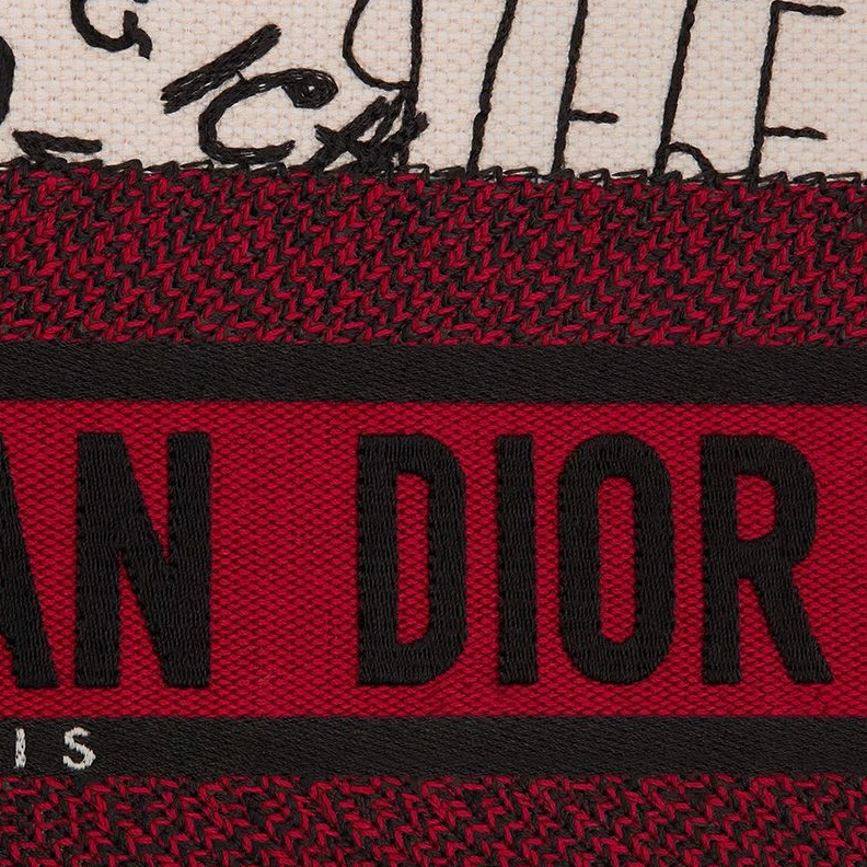 Dior Book Tote Dioramour Graffiti Motif Canvas White TopPick 6141