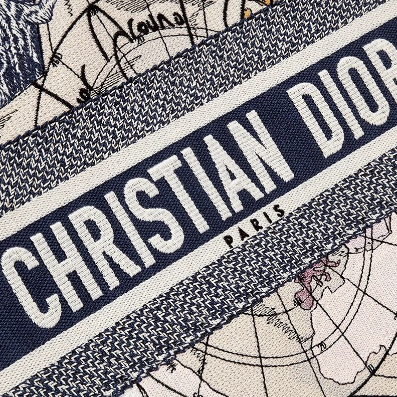 Dior Book Tote In Around the World Motif Canvas Blue ModernLook 6655