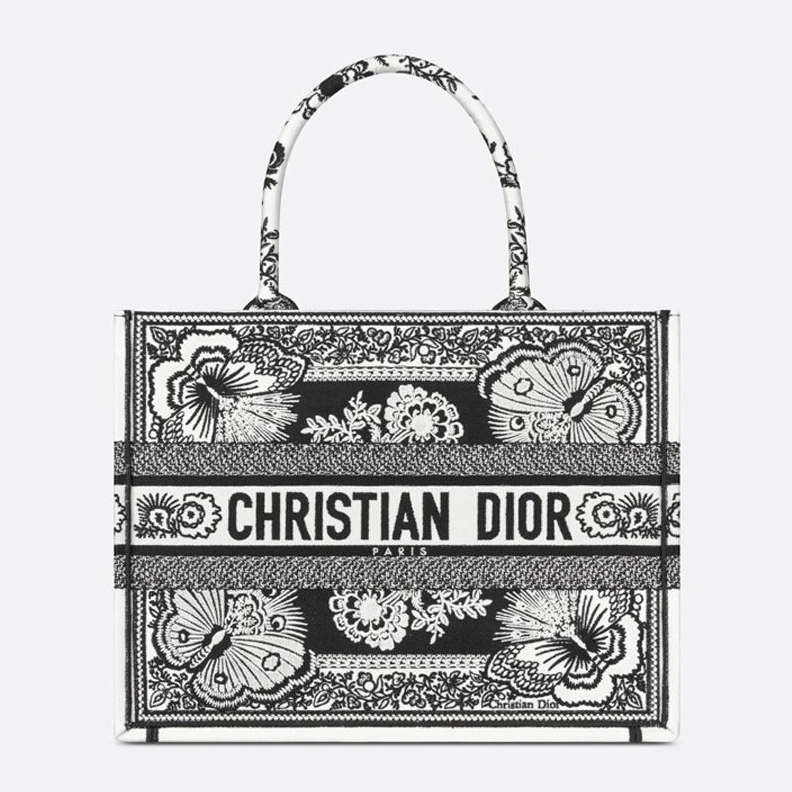 Dior Book Tote In Butterfly Bandana Motif Canvas Black ModernLook 6322