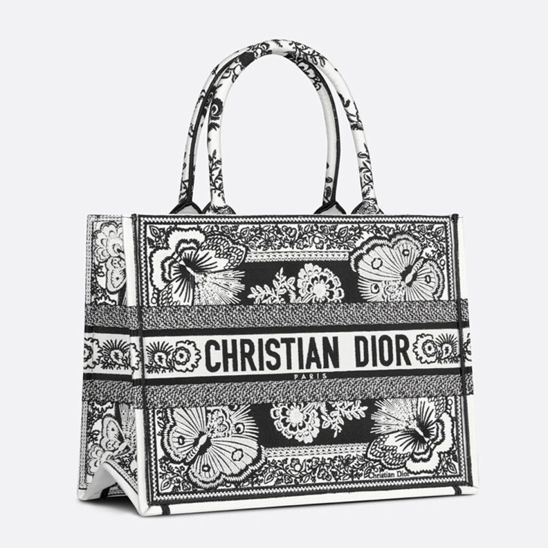 Dior Book Tote In Butterfly Bandana Motif Canvas Black ModernLook 6322