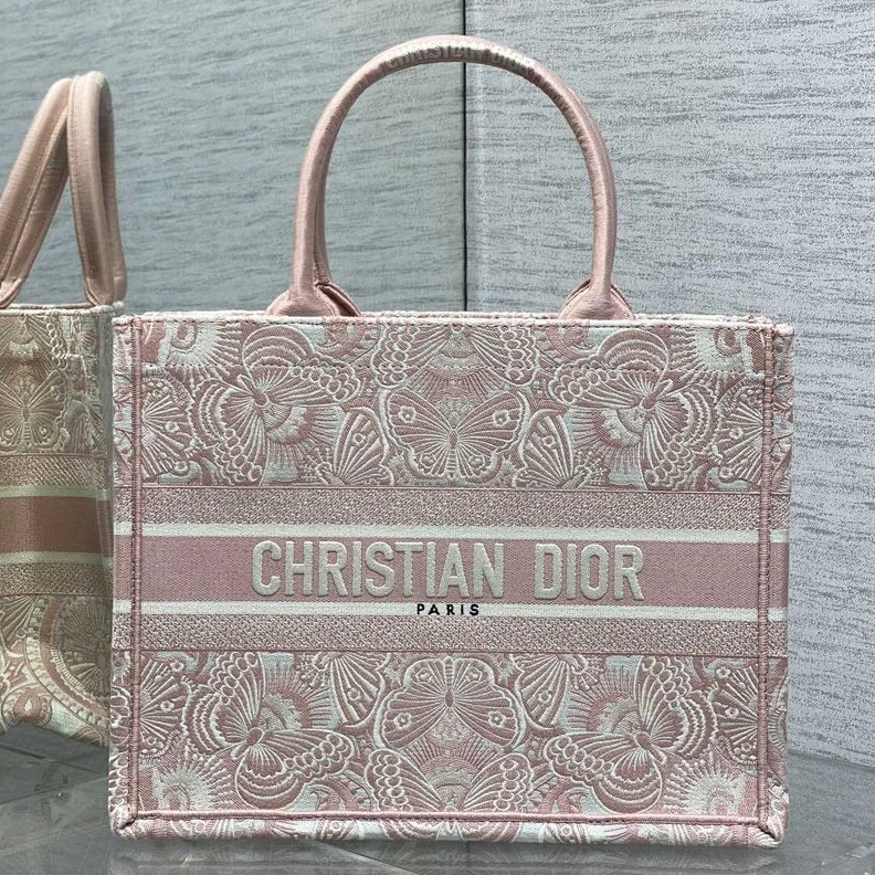 Dior Book Tote In D-Butterfly Paisley Motif Canvas Cherry Popular 6481