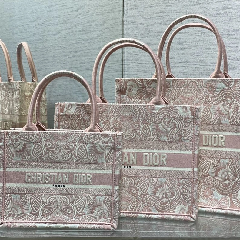 Dior Book Tote In D-Butterfly Paisley Motif Canvas Cherry Popular 6481