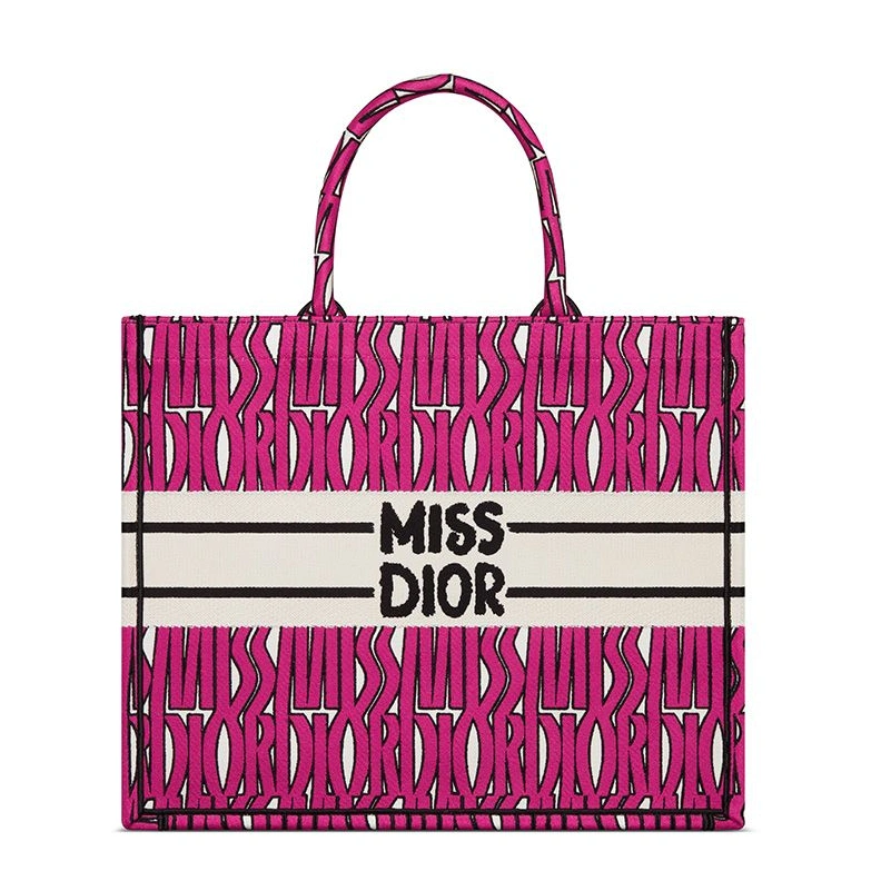 Dior Book Tote In Miss Dior Allover Motif Canvas Rose AllSeason 1659