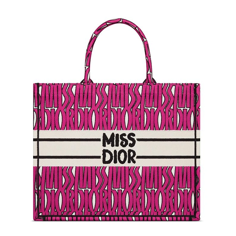 Dior Book Tote In Miss Dior Allover Motif Canvas Rose AllSeason 1659