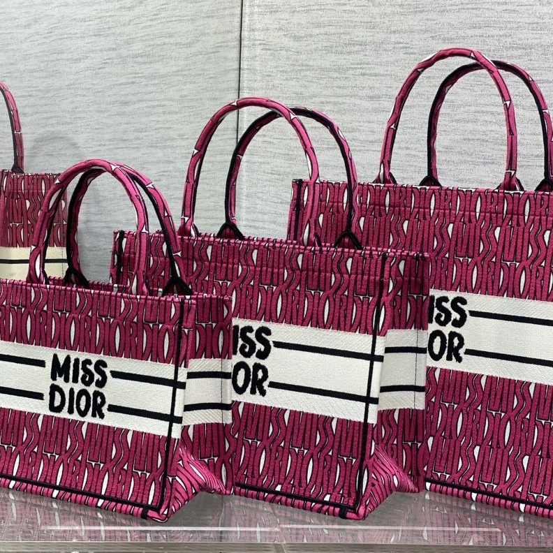 Dior Book Tote In Miss Dior Allover Motif Canvas Rose AllSeason 1659