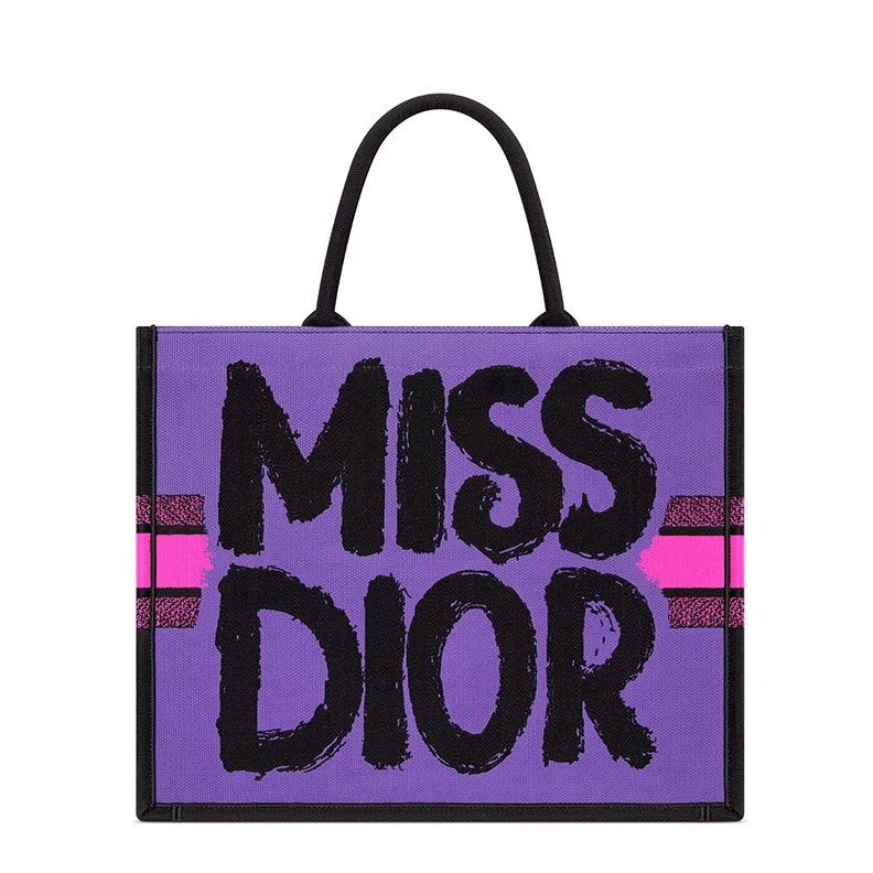 Dior Book Tote In Miss Dior Graffiti Motif Canvas Rose Trendy 363