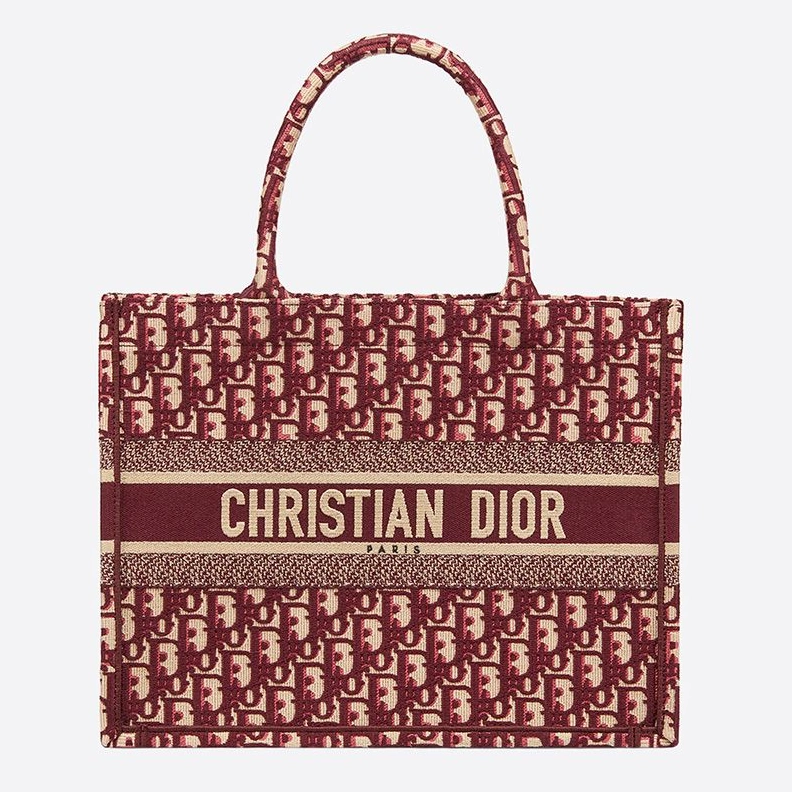 Dior Book Tote In Oblique Motif Canvas Burgundy TopPick 6927
