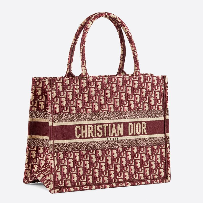 Dior Book Tote In Oblique Motif Canvas Burgundy TopPick 6927