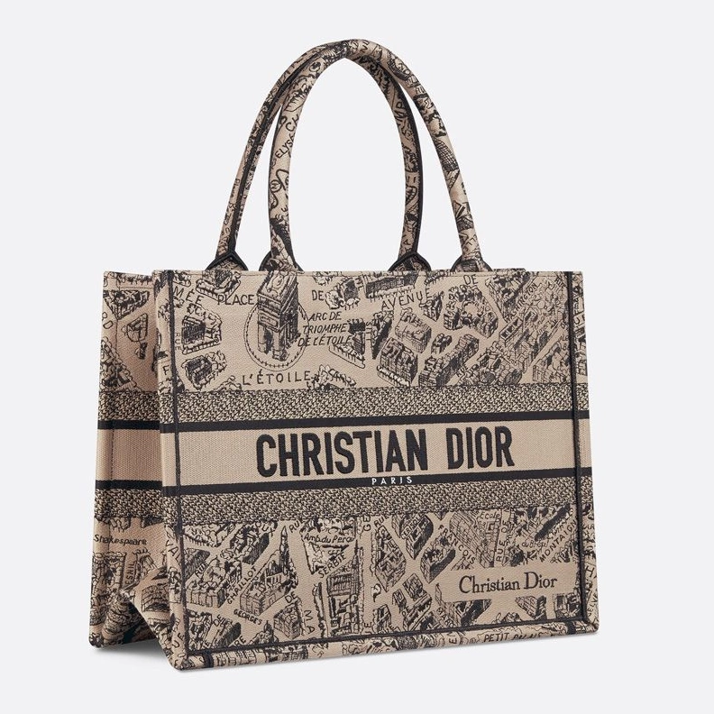 Dior Book Tote In Plan de Paris Motif Canvas Beige ModernLook 621