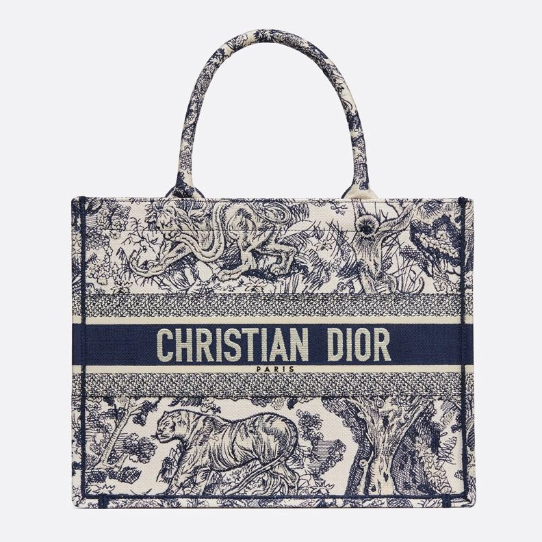 Dior Book Tote In Toile De Jouy Motif Canvas Blue GoodFit 3045