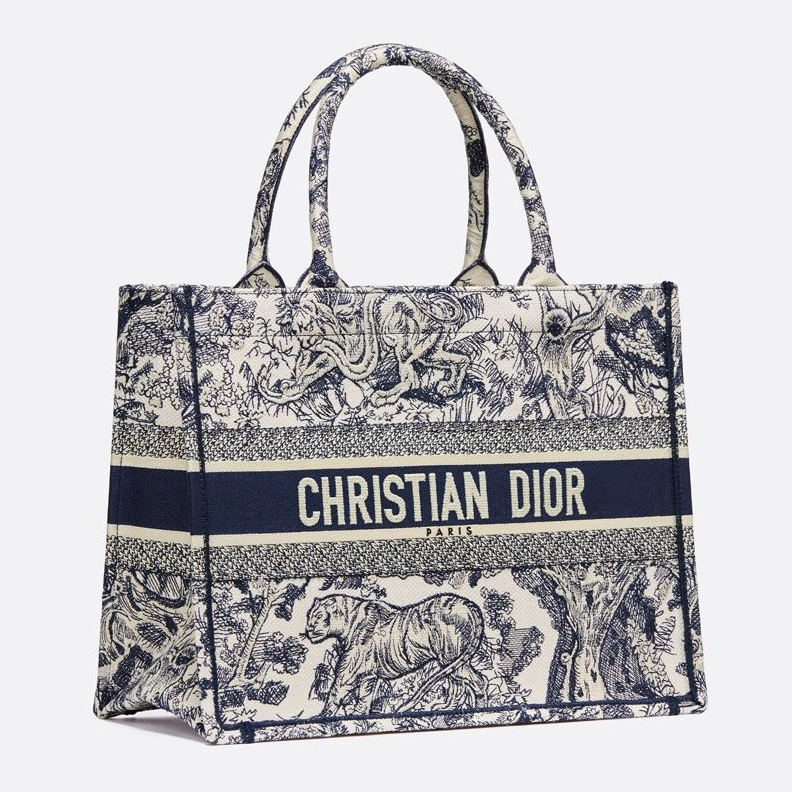 Dior Book Tote In Toile De Jouy Motif Canvas Blue GoodFit 3045
