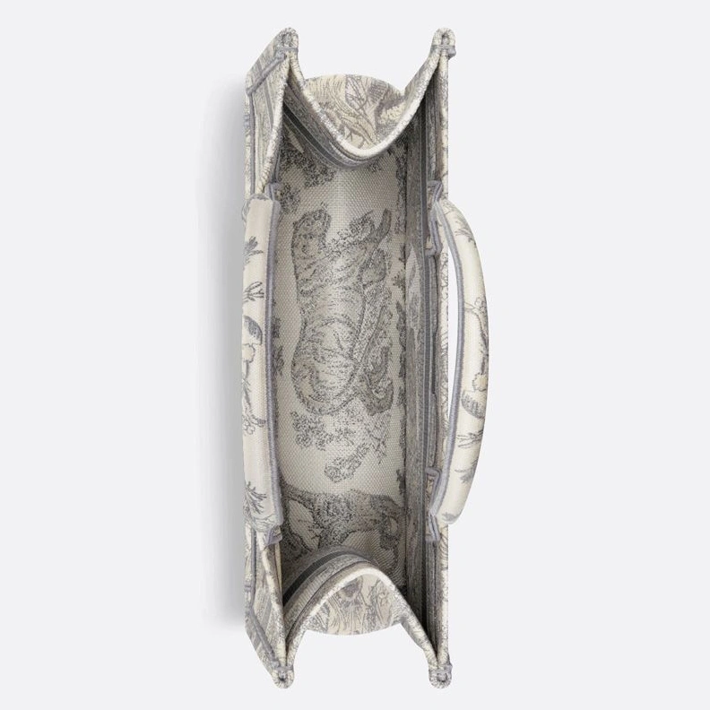 Dior Book Tote In Toile De Jouy Motif Canvas Grey Affordable 5071