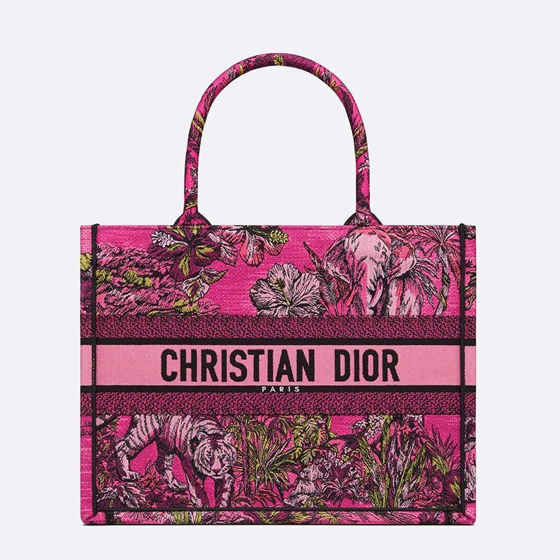Dior Book Tote In Toile De Jouy Voyage Motif Canvas Rose AllSeason 5184