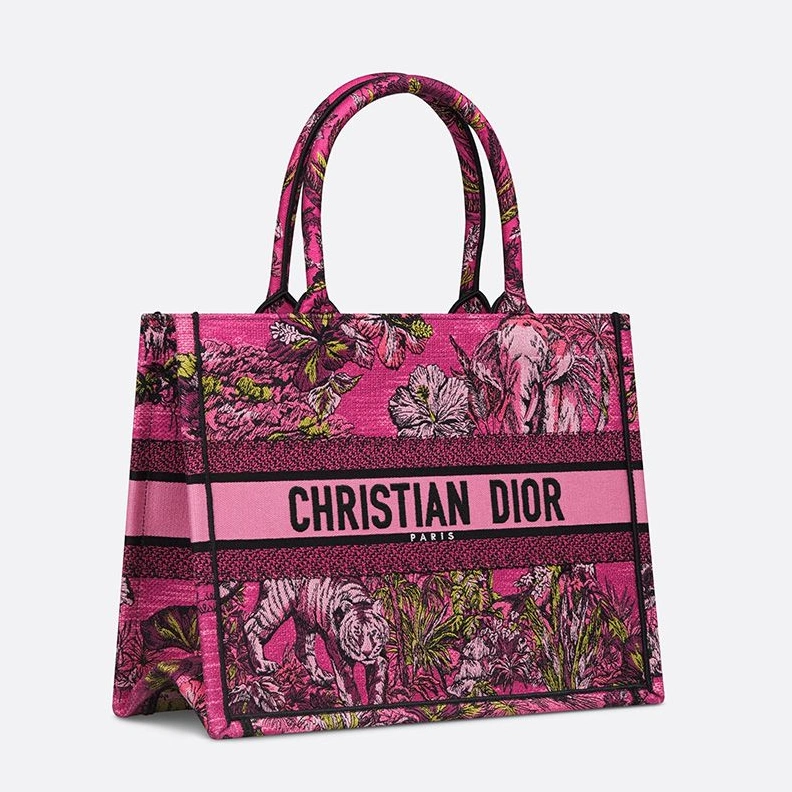 Dior Book Tote In Toile De Jouy Voyage Motif Canvas Rose AllSeason 5184