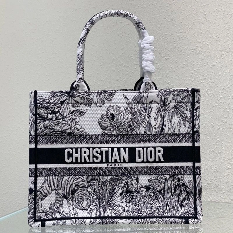 Dior Book Tote In Toile De Jouy Voyage Motif Canvas White DailyWear 6529