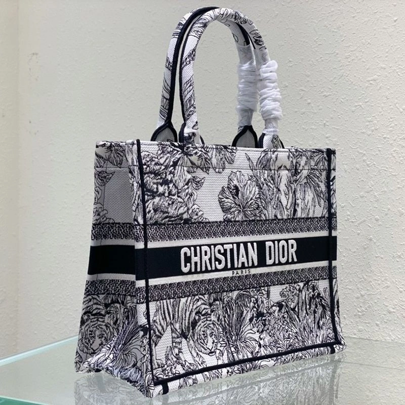 Dior Book Tote In Toile De Jouy Voyage Motif Canvas White DailyWear 6529