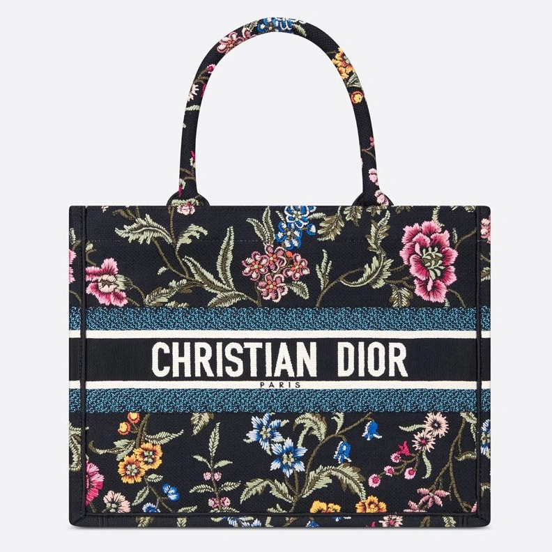 Dior Book Tote Petites Fleurs Motif Canvas Black TopPick 1761