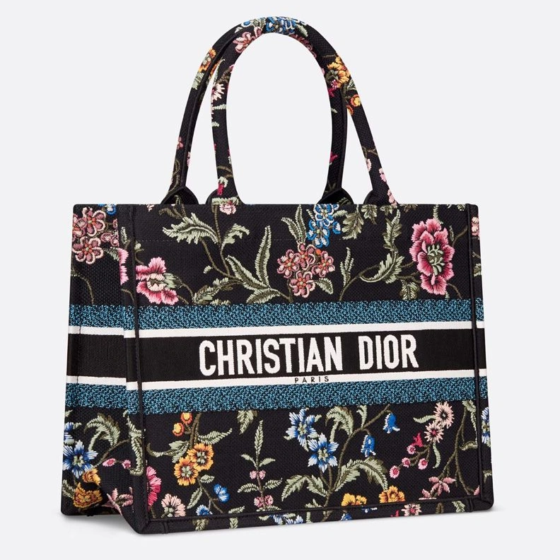 Dior Book Tote Petites Fleurs Motif Canvas Black TopPick 1761