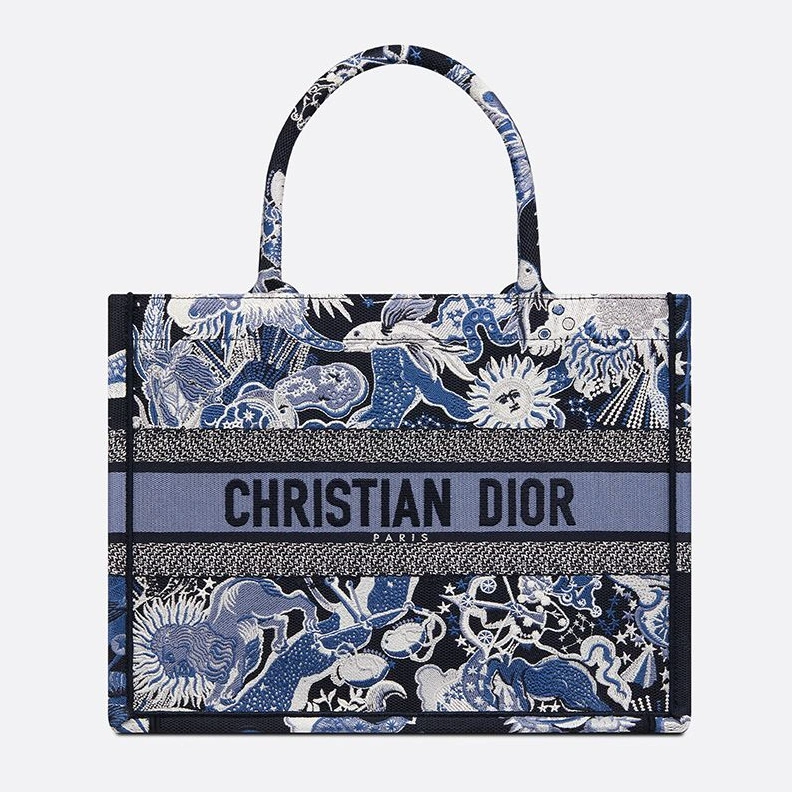 Dior Book Tote Zodiac Fantastico Motif Canvas Blue StreetReady 5161