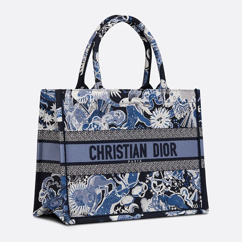 Dior Book Tote Zodiac Fantastico Motif Canvas Blue StreetReady 5161