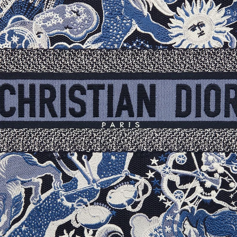 Dior Book Tote Zodiac Fantastico Motif Canvas Blue StreetReady 5161