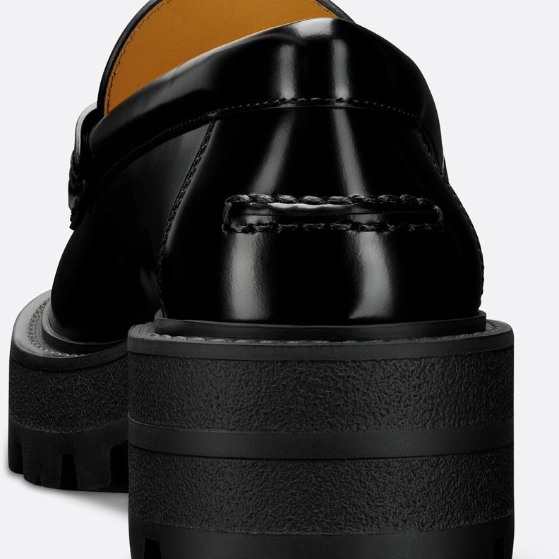 Dior Boy Platform Loafers Women Brushed Calfskin Black BestValue 5790