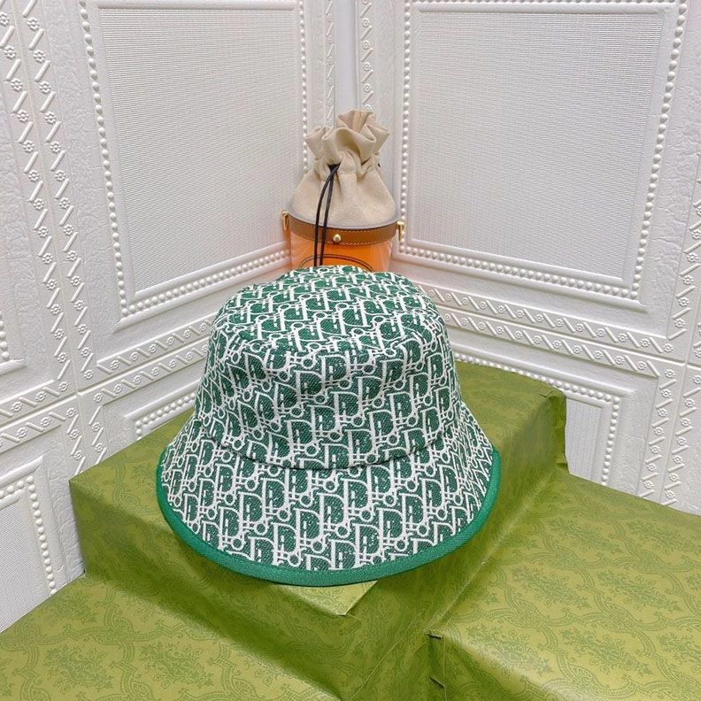 Dior Bucket Hat Shawn Logo D-Oblique Motif Cotton Green AllSeason 5665