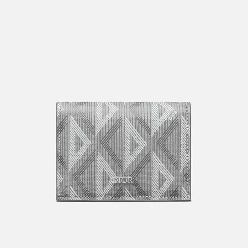 Dior Business Card Holder CD Diamond Motif Canvas Grey SportInspired 5769