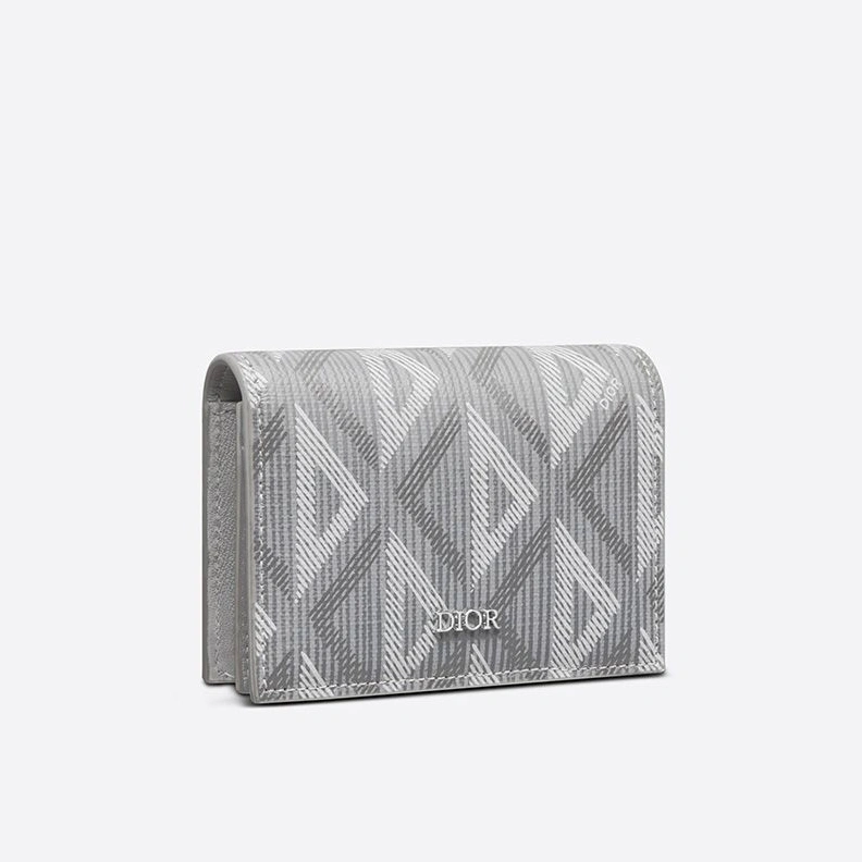 Dior Business Card Holder CD Diamond Motif Canvas Grey SportInspired 5769
