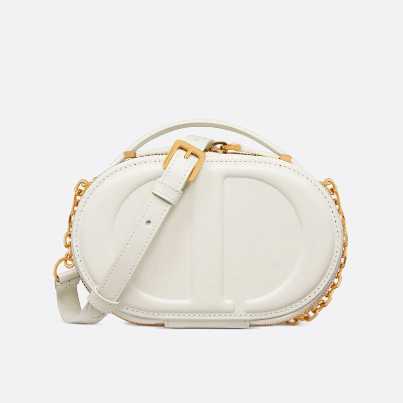 Dior CD Signature Oval Camera Bag Calfskin White StreetReady 1412