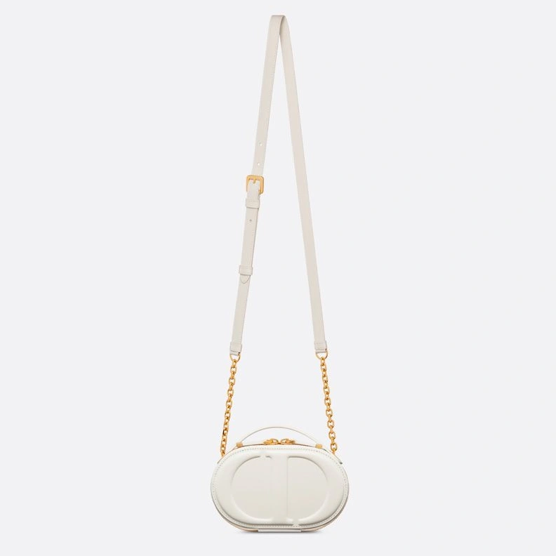 Dior CD Signature Oval Camera Bag Calfskin White StreetReady 1412