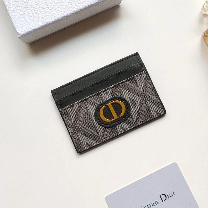Dior Card Holder CD Diamond Motif Canvas With CD Icon Signature Black ModernLook 7736