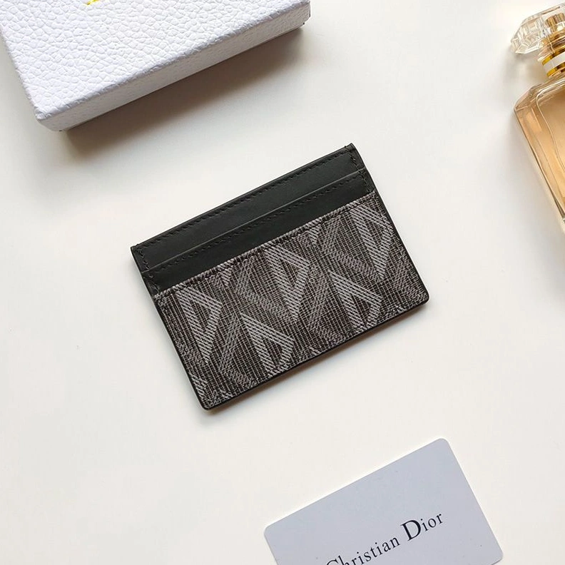 Dior Card Holder CD Diamond Motif Canvas With CD Icon Signature Black ModernLook 7736