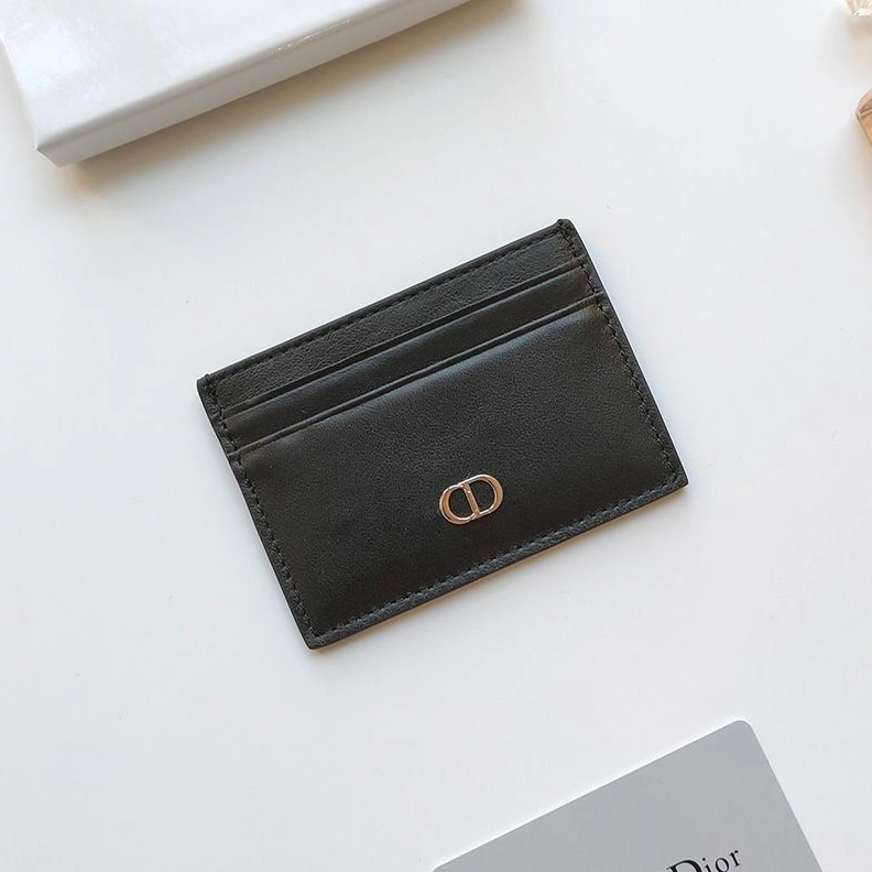 Dior Card Holder Calfskin With CD Icon Signature Black AllSeason 2205