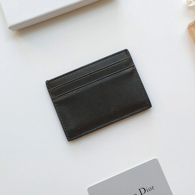 Dior Card Holder Calfskin With CD Icon Signature Black AllSeason 2205