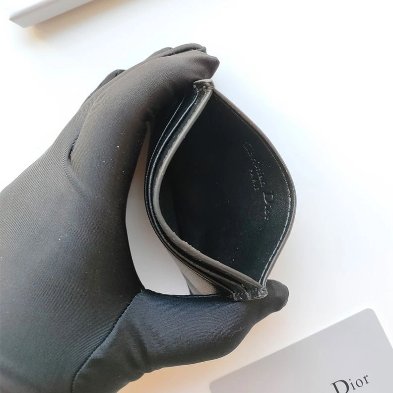 Dior Card Holder Calfskin With CD Icon Signature Black AllSeason 2205