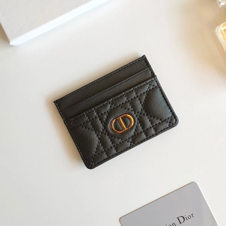 Dior Card Holder Cannage Calfskin Black Affordable 4856