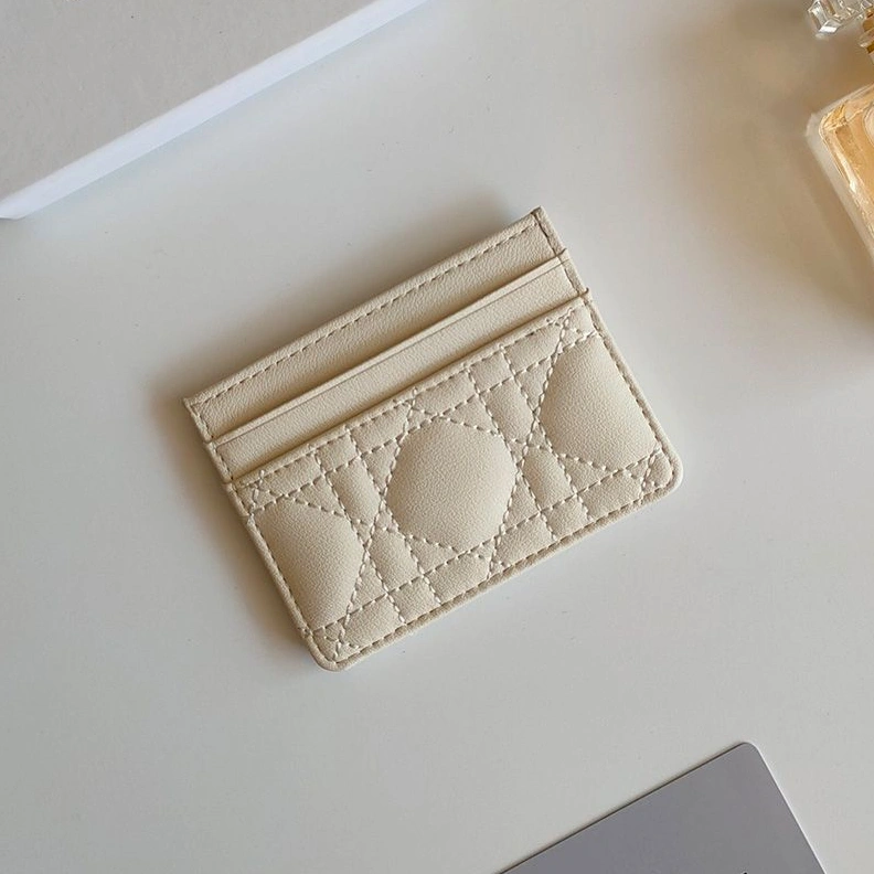 Dior Card Holder Cannage Calfskin White StreetReady 2508