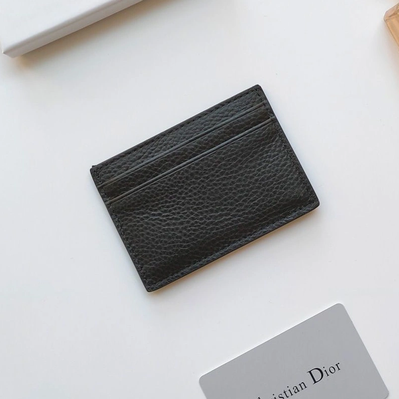 Dior Card Holder Grained Calfskin With DIOR Icon Signature Black ModernLook 4267