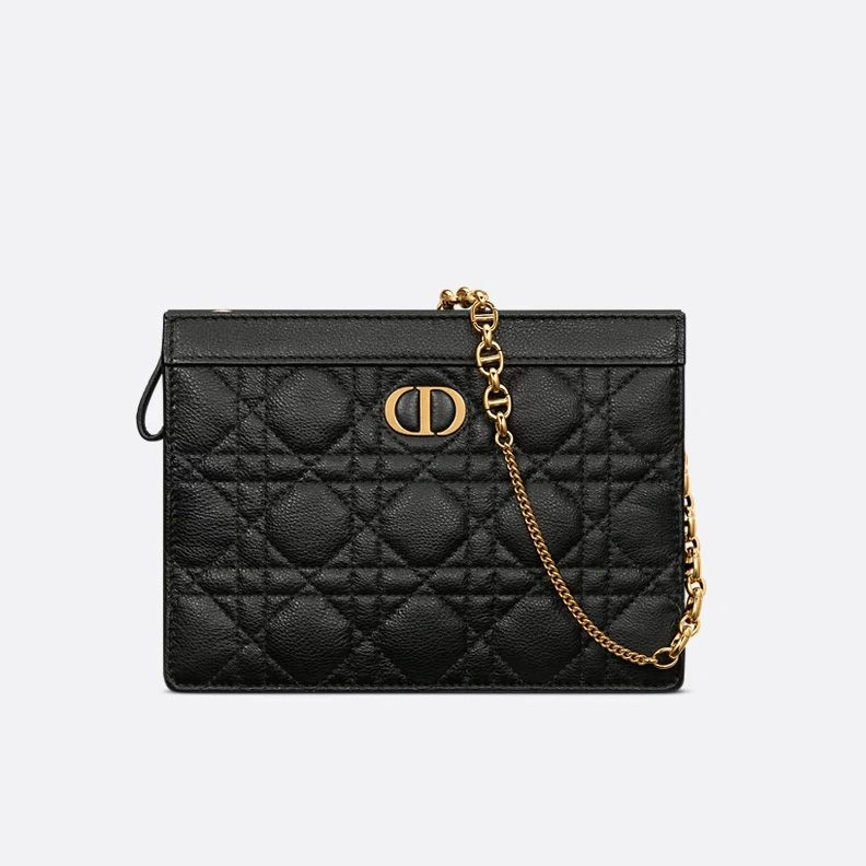 Dior Caro Every Dior Pouch In Supple Cannage Calfskin Black HighQuality 2426