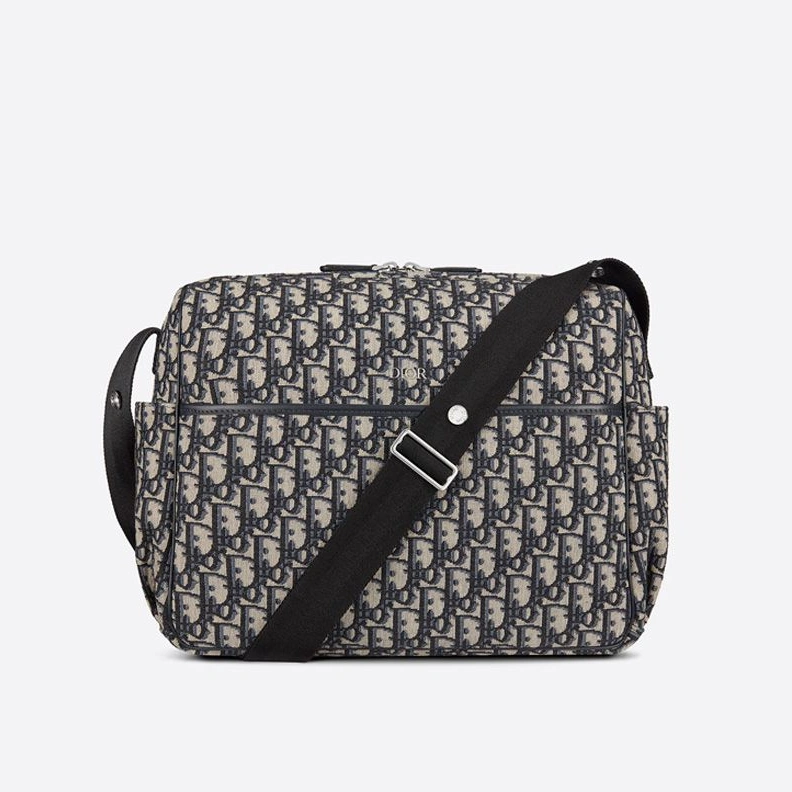 Dior Changing Bag Oblique Motif Canvas Blue Fashionable 5393
