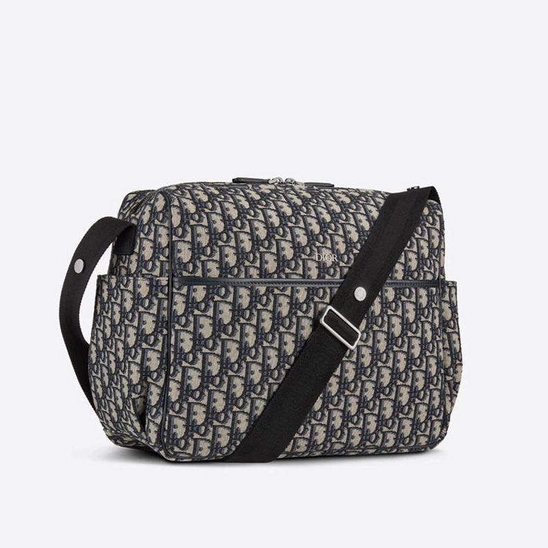Dior Changing Bag Oblique Motif Canvas Blue Fashionable 5393