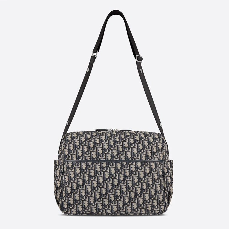 Dior Changing Bag Oblique Motif Canvas Blue Fashionable 5393