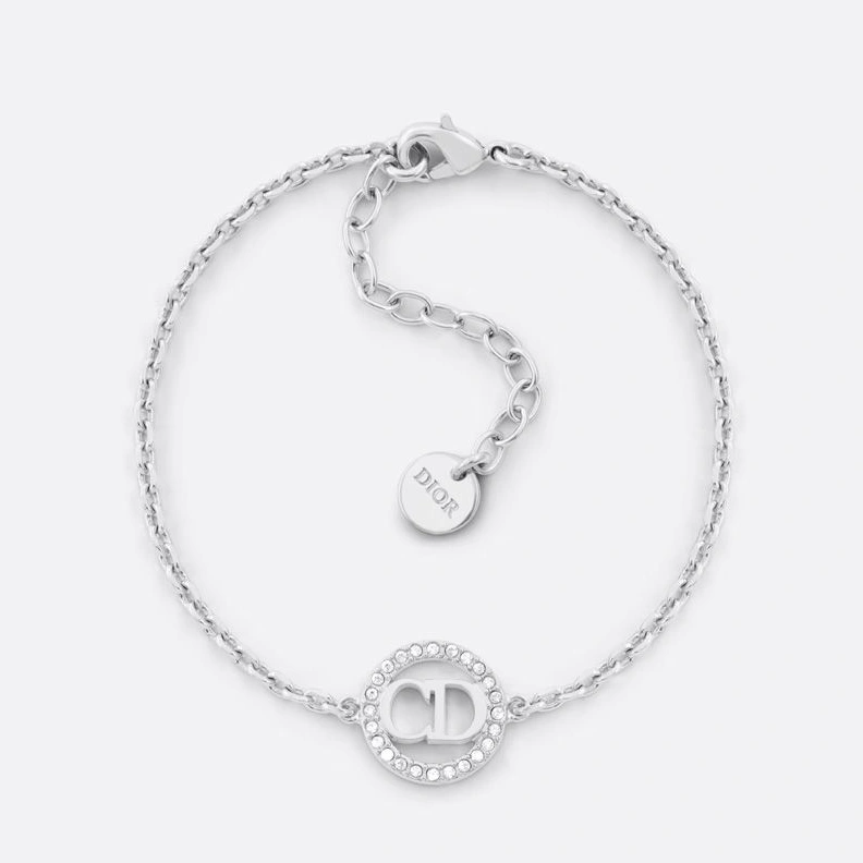 Dior Clair D Lune Bracelet Metal and Crystals Silver Comfortable 1730