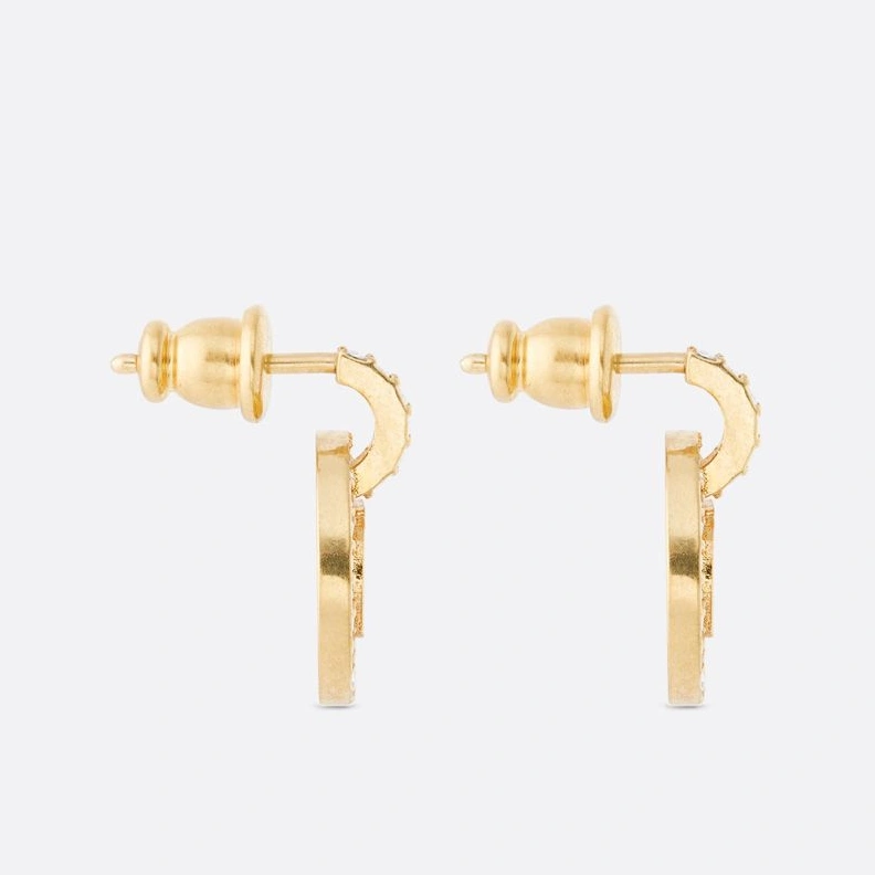 Dior Clair D Lune Earrings Metal and Crystals Gold WellDesigned 7436