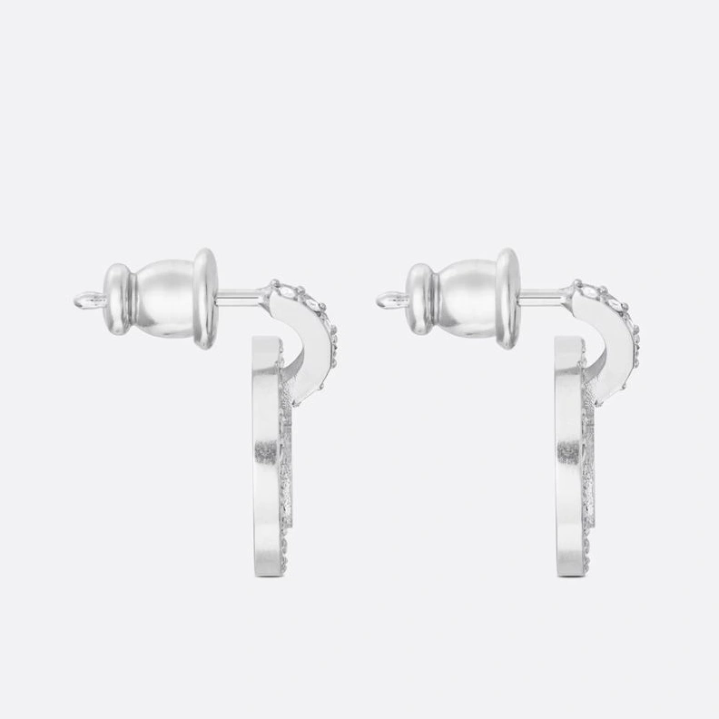 Dior Clair D Lune Earrings Metal and Crystals Silver Fashionable 800