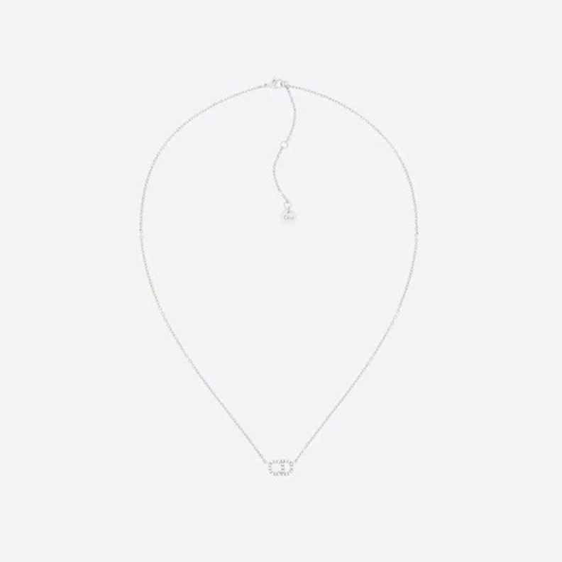 Dior Clair D Lune Necklace Metal White Crystals Silver HighQuality 6190