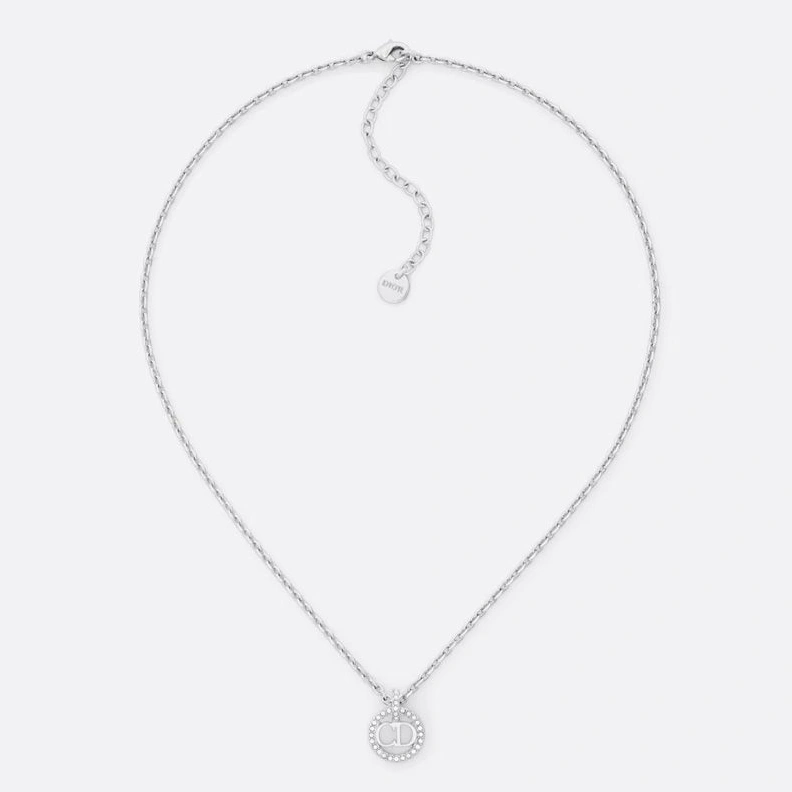 Dior Clair D Lune Necklace Metal and Crystals Silver Affordable 4842