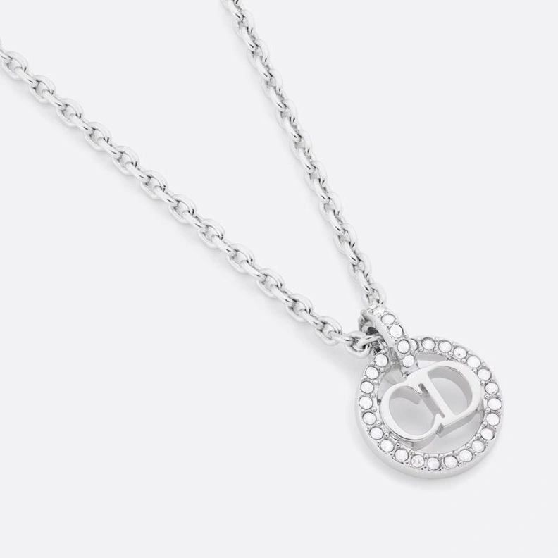 Dior Clair D Lune Necklace Metal and Crystals Silver Affordable 4842