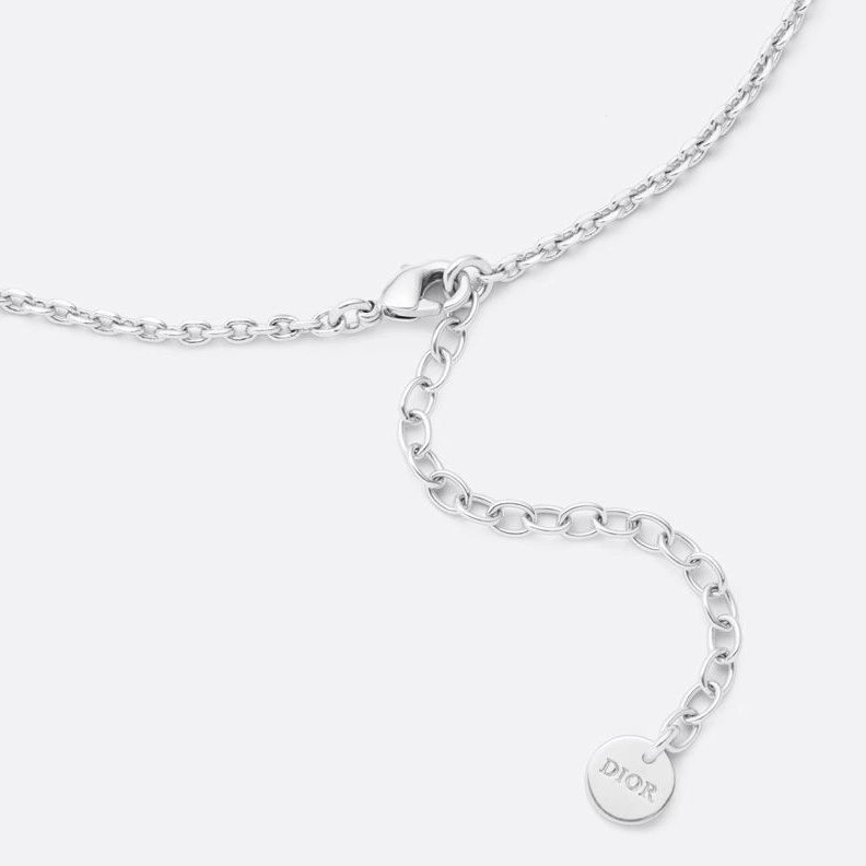 Dior Clair D Lune Necklace Metal and Crystals Silver Affordable 4842